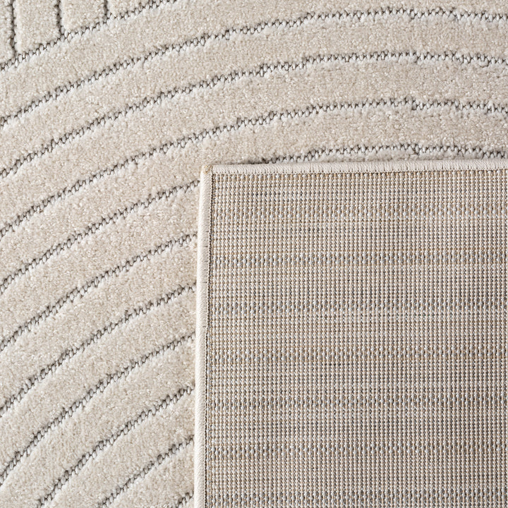 SIMPEX Outdoor Teppich Wetterfest Wohnzimmer & Outdoor geeignet Waschbar Creme