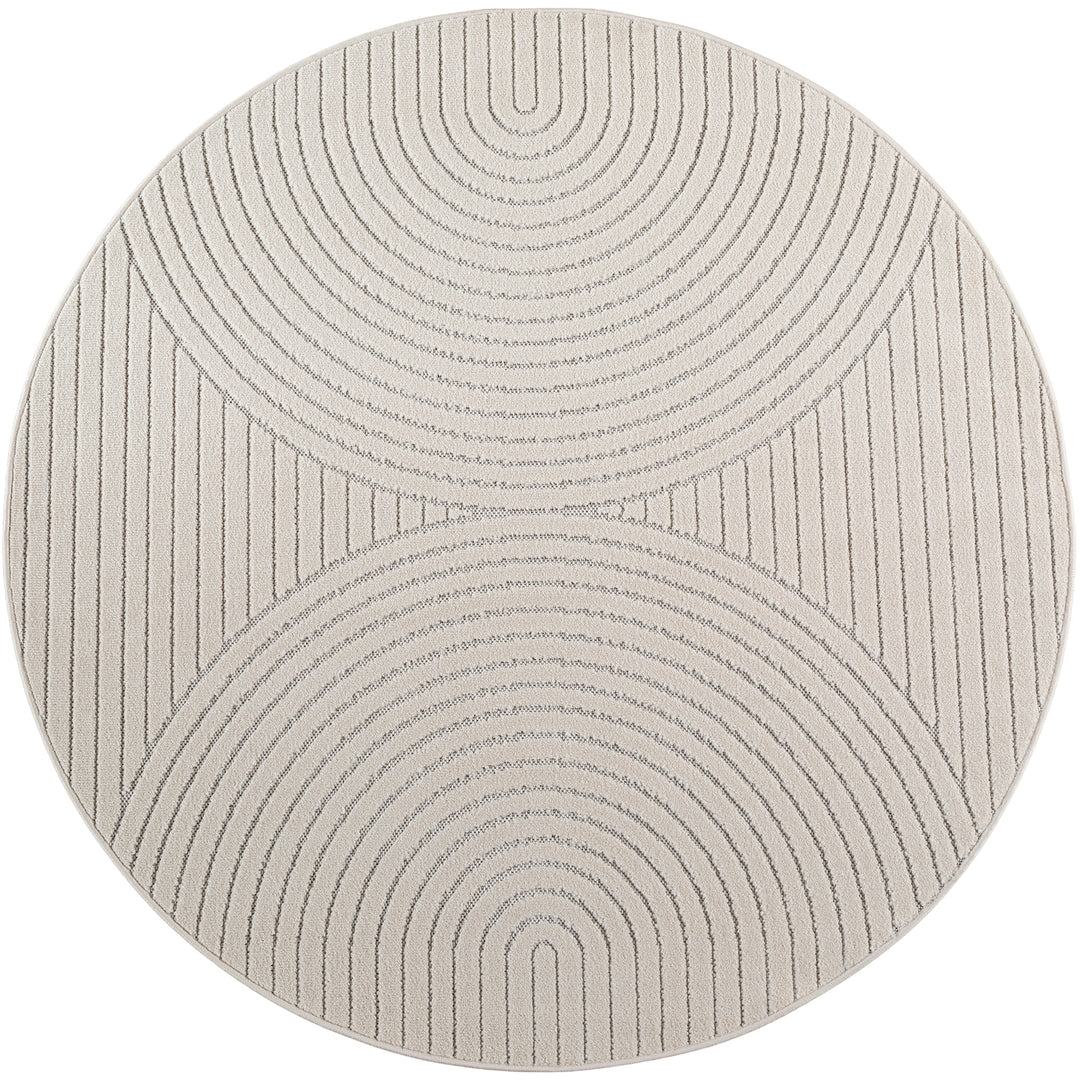 SIMPEX Outdoor Teppich Wetterfest Wohnzimmer & Outdoor geeignet Waschbar Creme