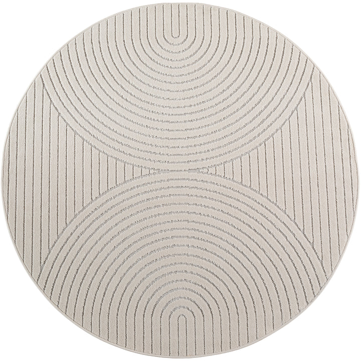 SIMPEX Outdoor Teppich Wetterfest Wohnzimmer & Outdoor geeignet Waschbar Creme