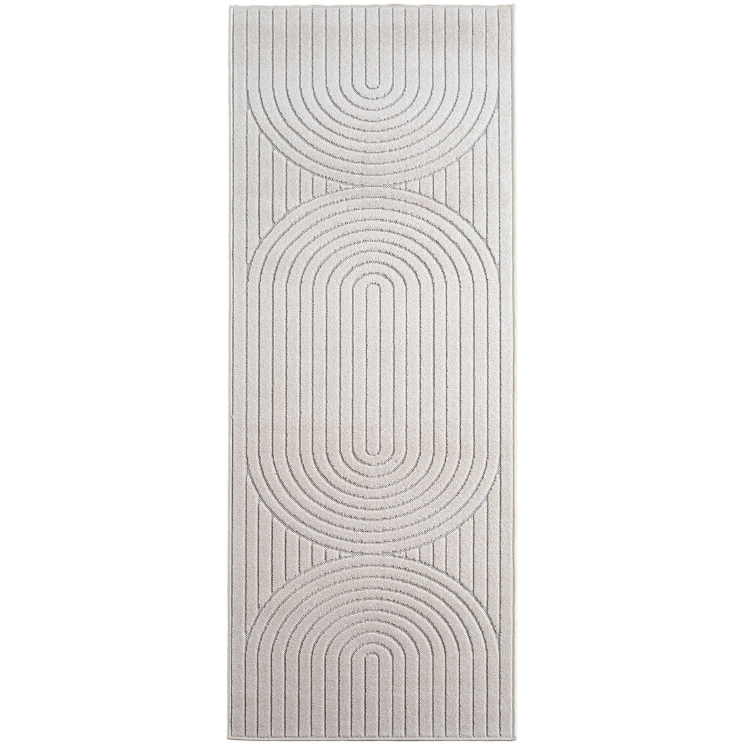 SIMPEX Outdoor Teppich Wetterfest Wohnzimmer & Outdoor geeignet Waschbar Creme