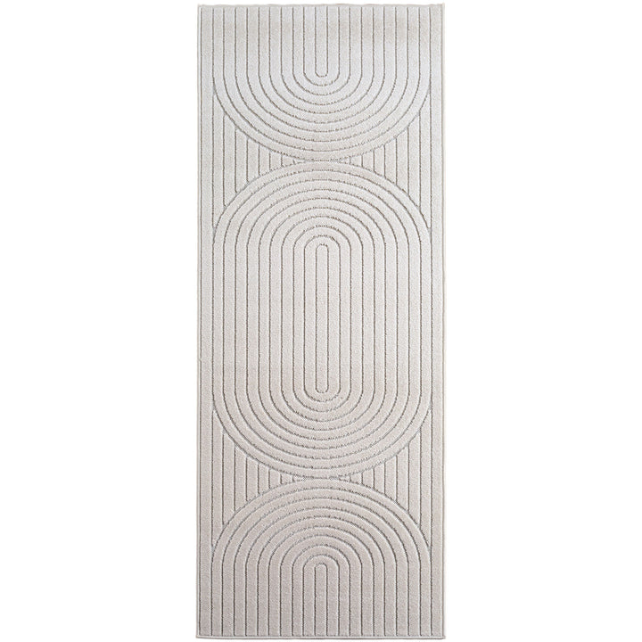 SIMPEX Outdoor Teppich Wetterfest Wohnzimmer & Outdoor geeignet Waschbar Creme