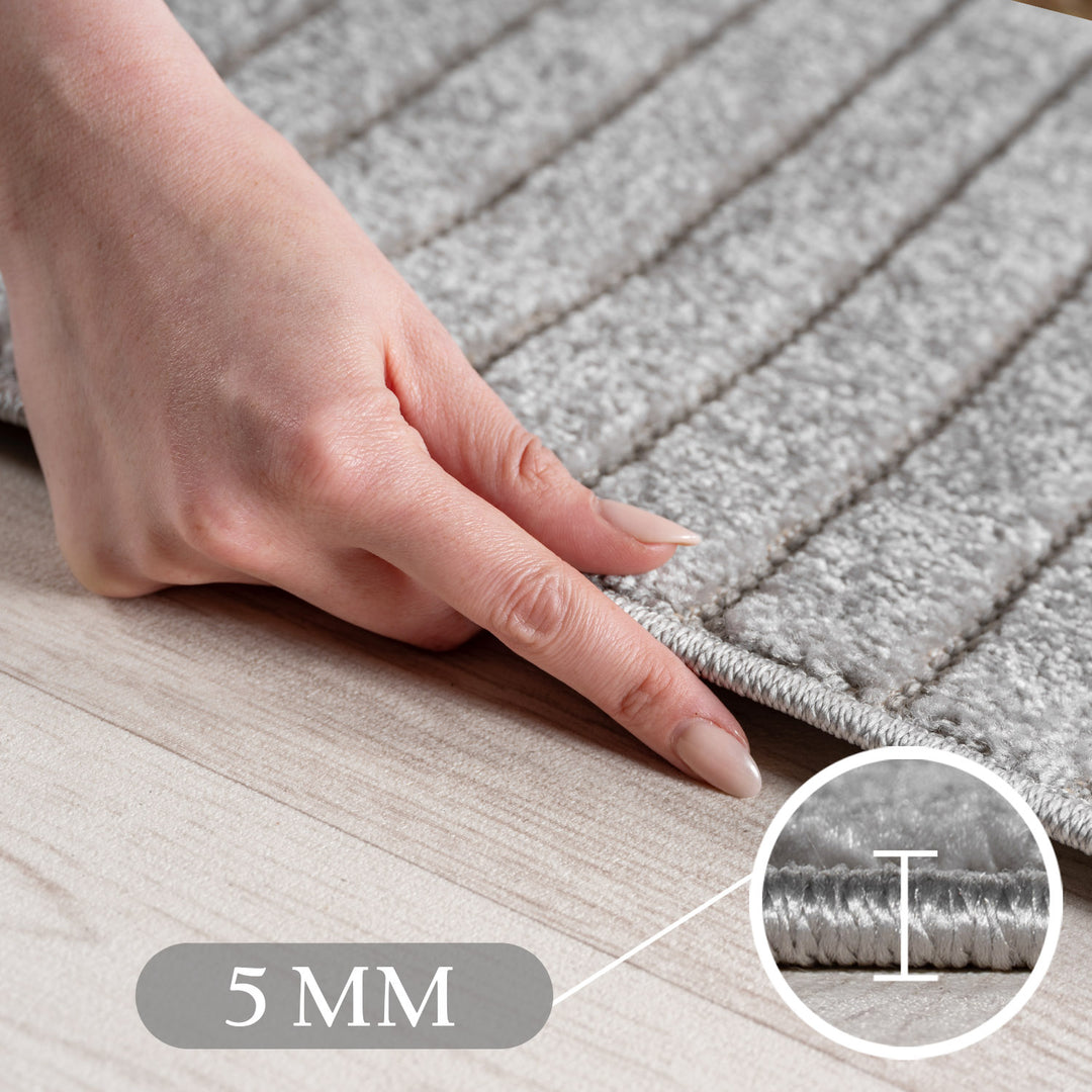 SIMPEX Outdoor Teppich Wetterfest Wohnzimmer & Outdoor geeignet Waschbar Grau