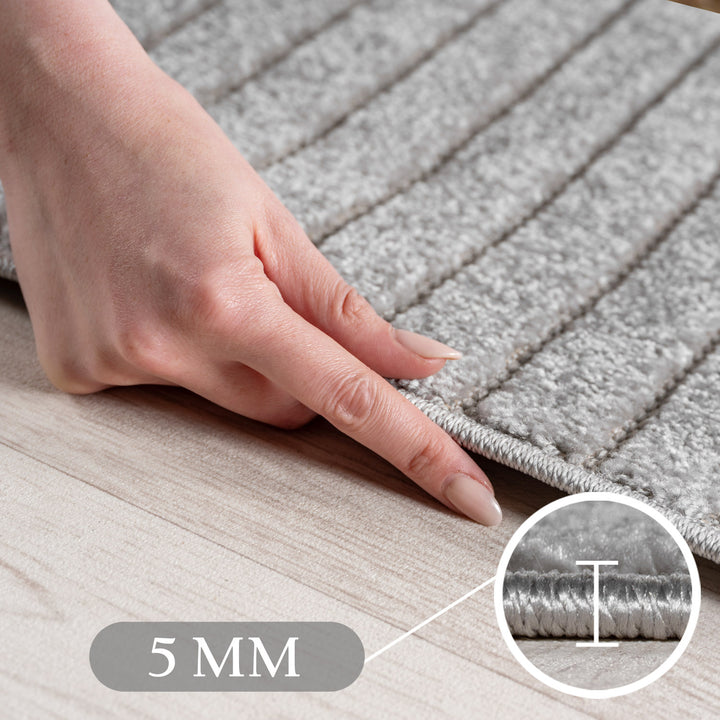 SIMPEX Outdoor Teppich Wetterfest Wohnzimmer & Outdoor geeignet Waschbar Grau