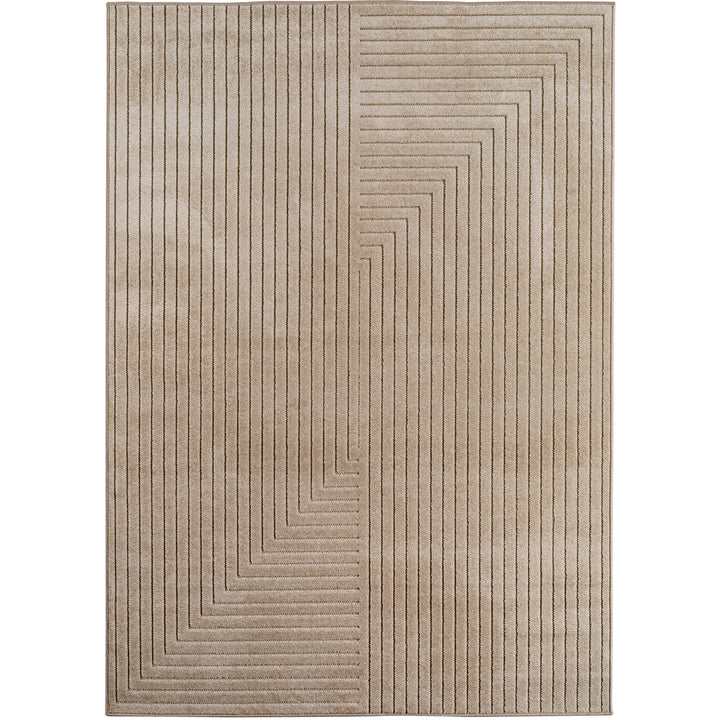 SIMPEX Outdoor Teppich Wetterfest Wohnzimmer & Outdoor geeignet Waschbar Beige
