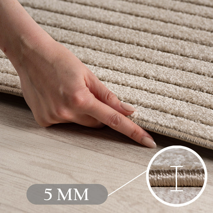SIMPEX Outdoor Teppich Wetterfest Wohnzimmer & Outdoor geeignet Waschbar Beige