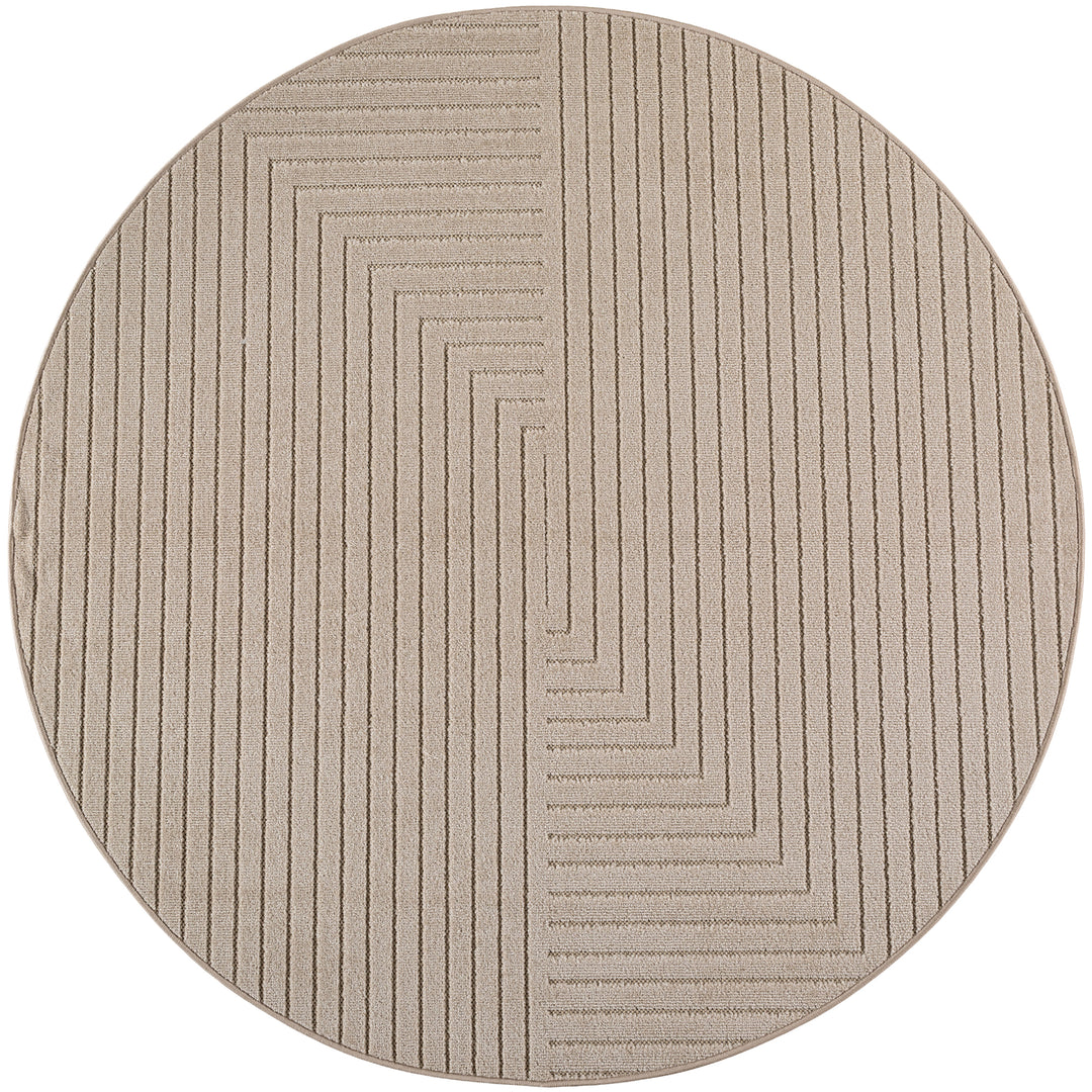 SIMPEX Outdoor Teppich Wetterfest Wohnzimmer & Outdoor geeignet Waschbar Beige