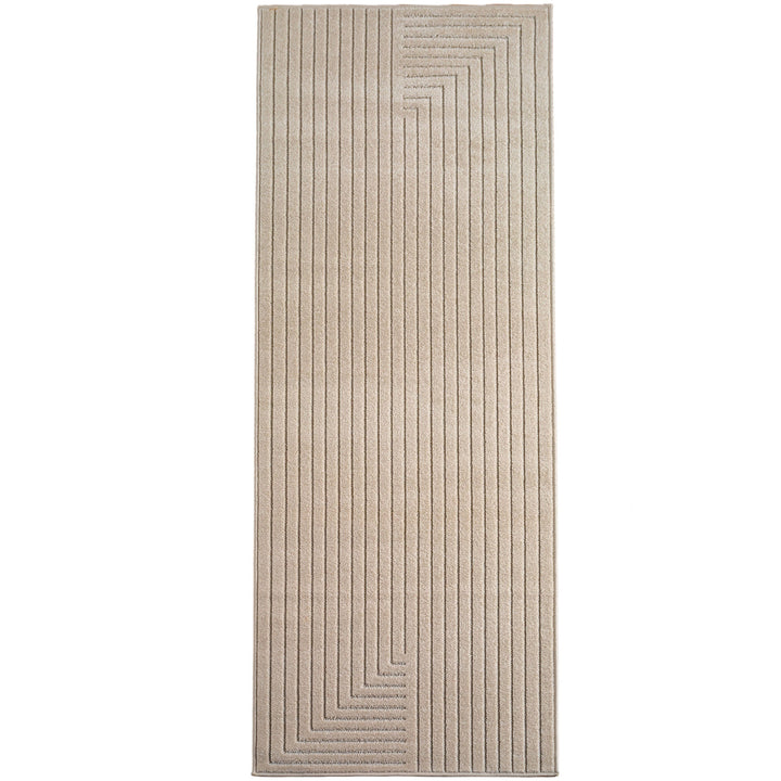 SIMPEX Outdoor Teppich Wetterfest Wohnzimmer & Outdoor geeignet Waschbar Beige