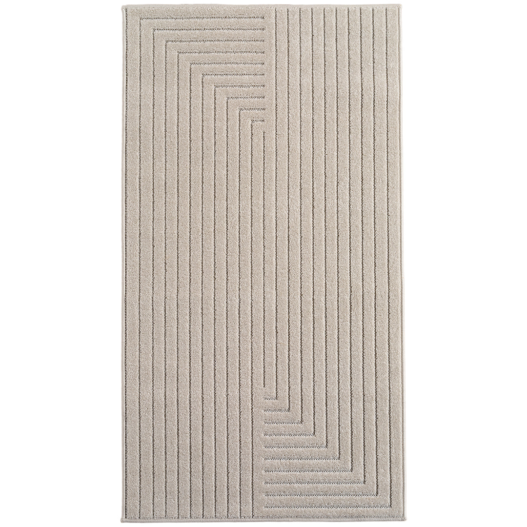 SIMPEX Outdoor Teppich Wetterfest Wohnzimmer & Outdoor geeignet Waschbar Creme