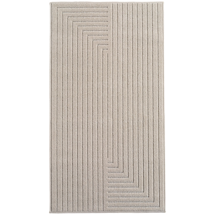 SIMPEX Outdoor Teppich Wetterfest Wohnzimmer & Outdoor geeignet Waschbar Creme