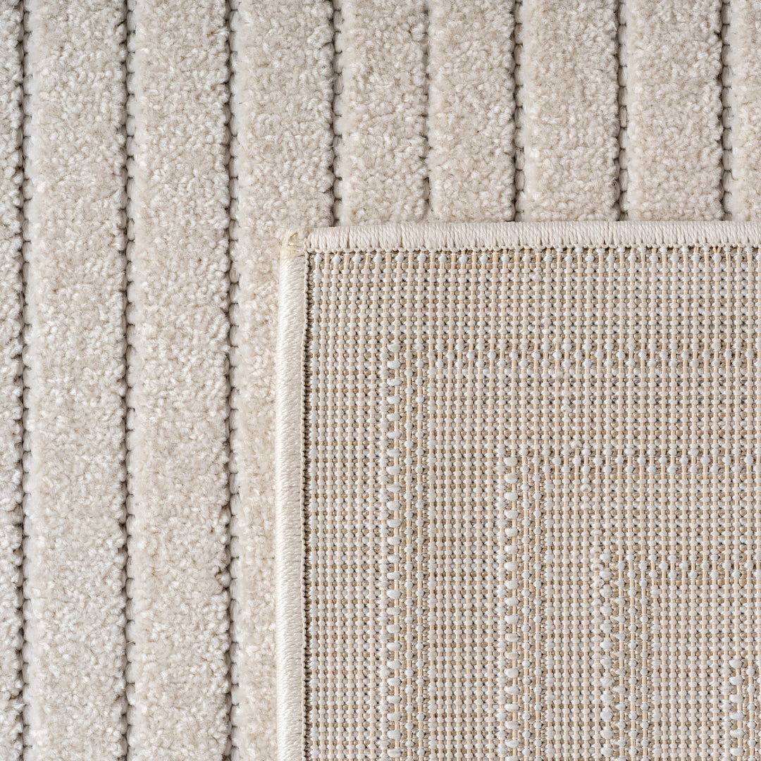 SIMPEX Outdoor Teppich Wetterfest Wohnzimmer & Outdoor geeignet Waschbar Creme