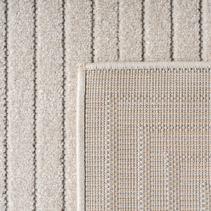 SIMPEX Outdoor Teppich Wetterfest Wohnzimmer & Outdoor geeignet Waschbar Creme
