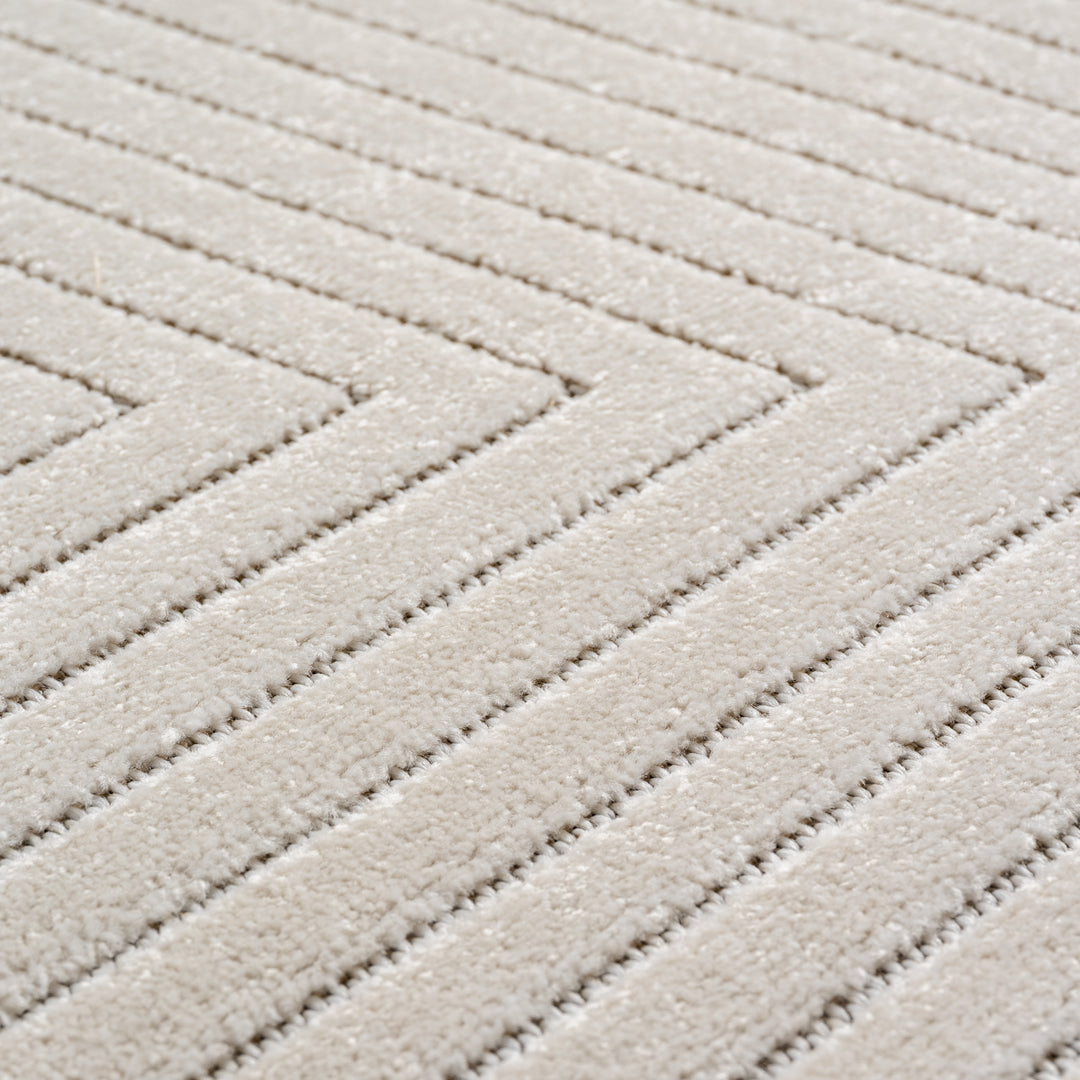SIMPEX Outdoor Teppich Wetterfest Wohnzimmer & Outdoor geeignet Waschbar Creme