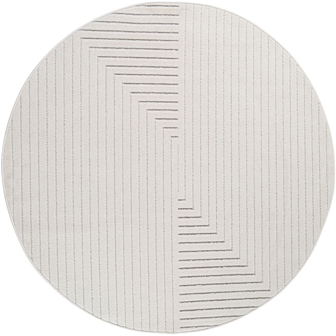 SIMPEX Outdoor Teppich Wetterfest Wohnzimmer & Outdoor geeignet Waschbar Creme