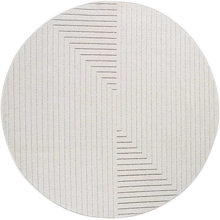 SIMPEX Outdoor Teppich Wetterfest Wohnzimmer & Outdoor geeignet Waschbar Creme
