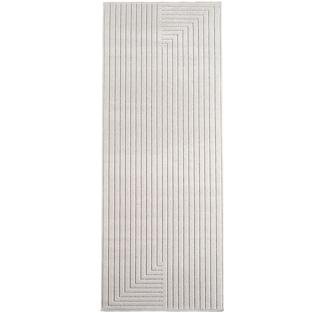 SIMPEX Outdoor Teppich Wetterfest Wohnzimmer & Outdoor geeignet Waschbar Creme