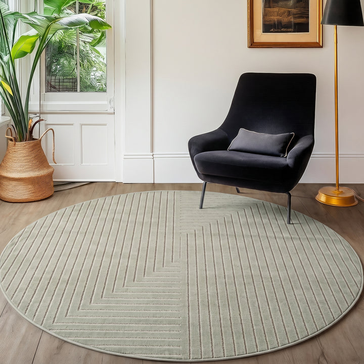 SIMPEX Kurzflor Teppich Wohnzimmer Schlafzimmer 3D Hoch-Tief-Effekt, Skandinavisch Boho Motiv, für Outdoor Bereich geeignet Terrassen oder im Balkon