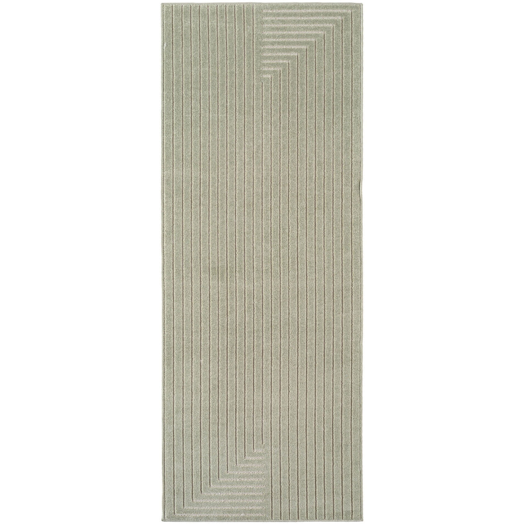SIMPEX Kurzflor Teppich Wohnzimmer Schlafzimmer 3D Hoch-Tief-Effekt, Skandinavisch Boho Motiv, für Outdoor Bereich geeignet Terrassen oder im Balkon