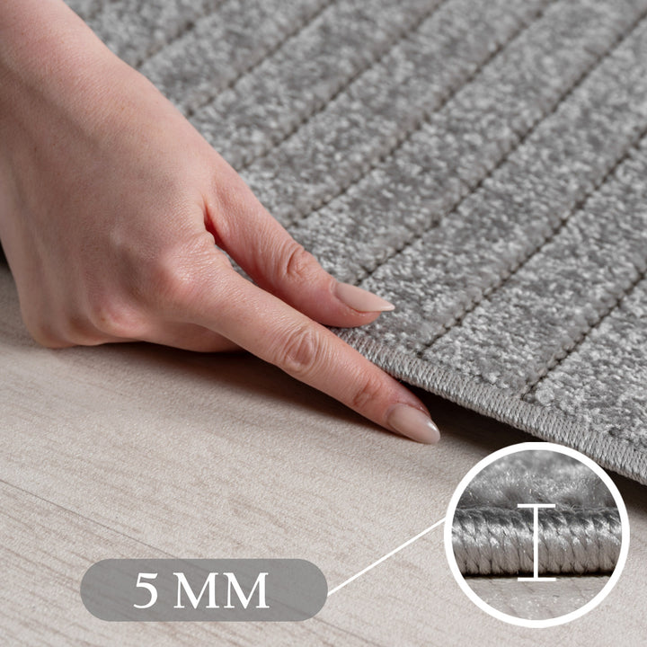 SIMPEX Outdoor Teppich Wetterfest Wohnzimmer & Outdoor geeignet Waschbar Grau
