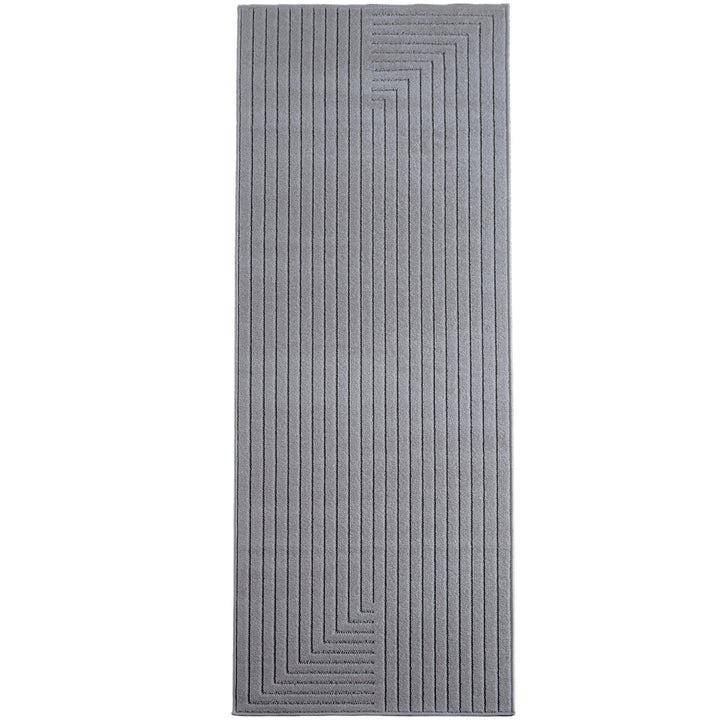 SIMPEX Outdoor Teppich Wetterfest Wohnzimmer & Outdoor geeignet Waschbar Grau