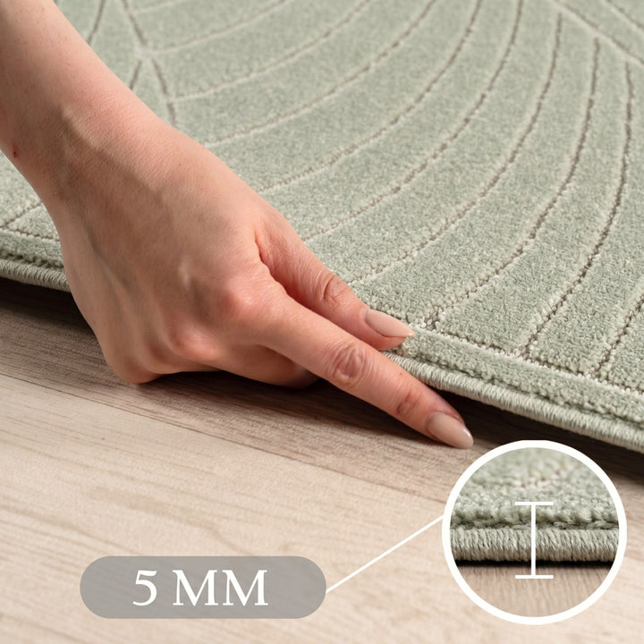SIMPEX Kurzflor Teppich Wohnzimmer Schlafzimmer 3D Hoch-Tief-Effekt, Skandinavisch Boho Motiv, für Outdoor Bereich geeignet Terrassen oder im Balkon