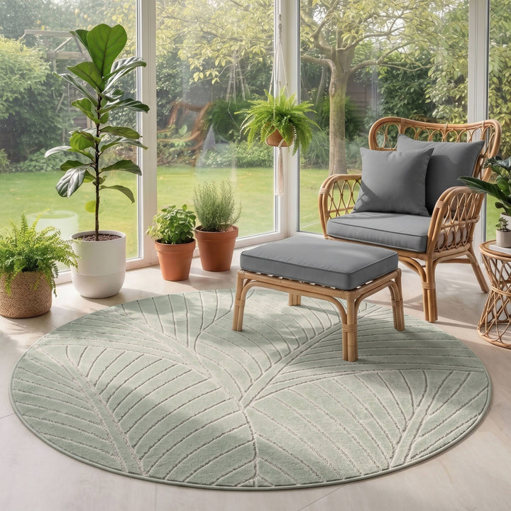 SIMPEX Kurzflor Teppich Wohnzimmer Schlafzimmer 3D Hoch-Tief-Effekt, Skandinavisch Boho Motiv, für Outdoor Bereich geeignet Terrassen oder im Balkon