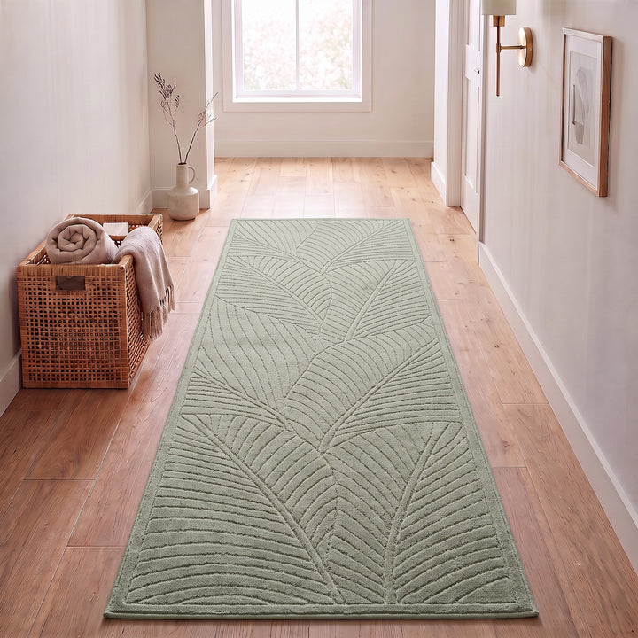 SIMPEX Kurzflor Teppich Wohnzimmer Schlafzimmer 3D Hoch-Tief-Effekt, Skandinavisch Boho Motiv, für Outdoor Bereich geeignet Terrassen oder im Balkon