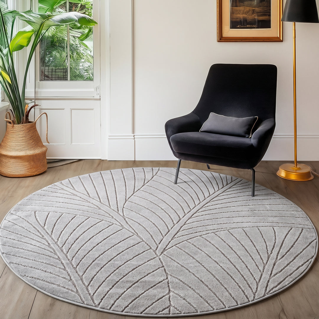 SIMPEX Kurzflor Teppich Wohnzimmer Schlafzimmer 3D Hoch-Tief-Effekt, Skandinavisch Boho Motiv, für Outdoor Bereich geeignet Terrassen oder im Balkon