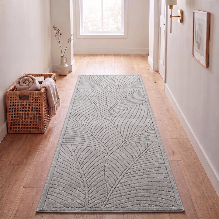SIMPEX Kurzflor Teppich Wohnzimmer Schlafzimmer 3D Hoch-Tief-Effekt, Skandinavisch Boho Motiv, für Outdoor Bereich geeignet Terrassen oder im Balkon