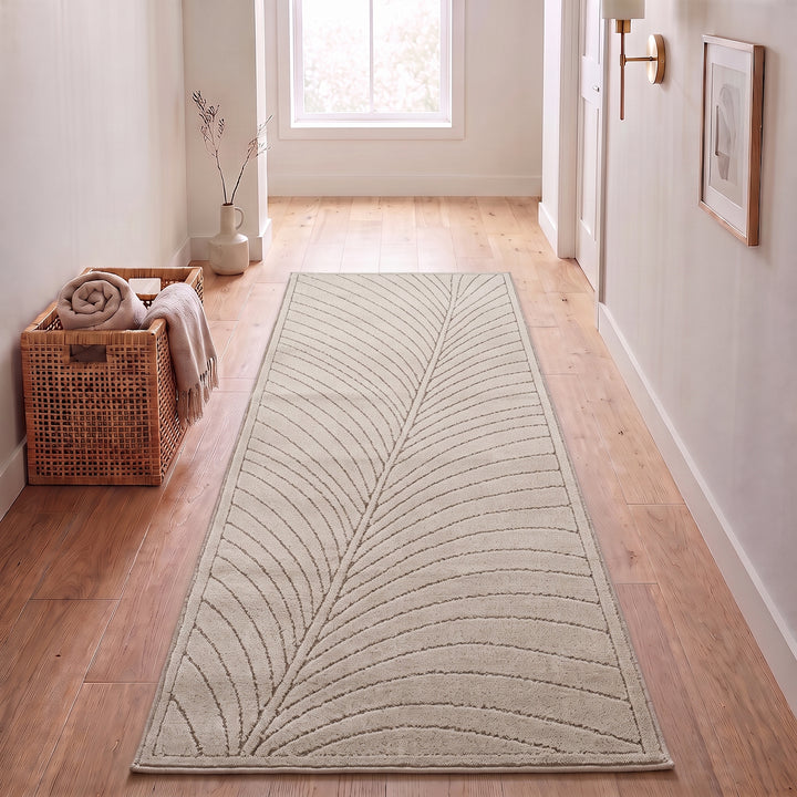SIMPEX Kurzflor Teppich Wohnzimmer Schlafzimmer 3D Hoch-Tief-Effekt, Skandinavisch Boho Motiv, für Outdoor Bereich geeignet Terrassen oder im Balkon