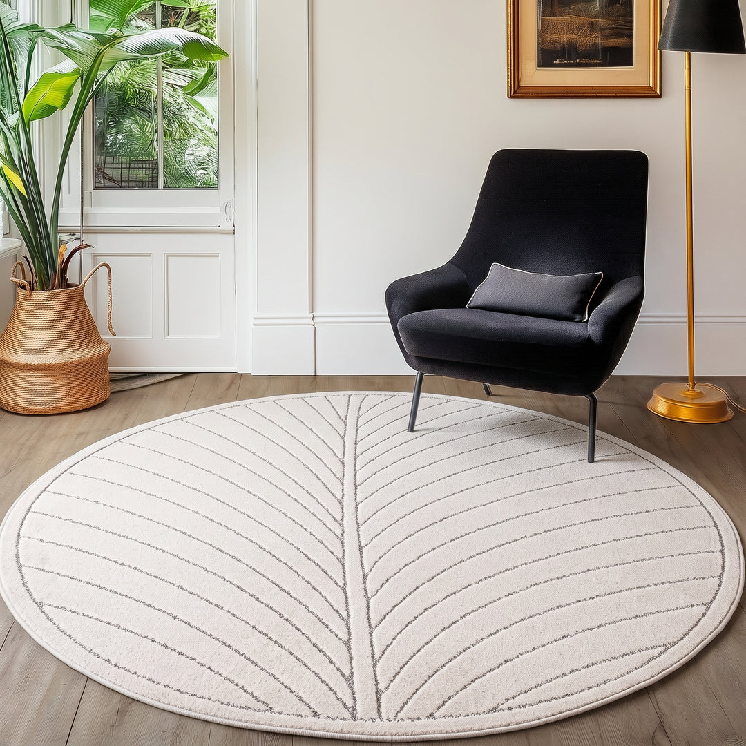 SIMPEX Kurzflor Teppich Wohnzimmer Schlafzimmer 3D Hoch-Tief-Effekt, Skandinavisch Boho Motiv, für Outdoor Bereich geeignet Terrassen oder im Balkon