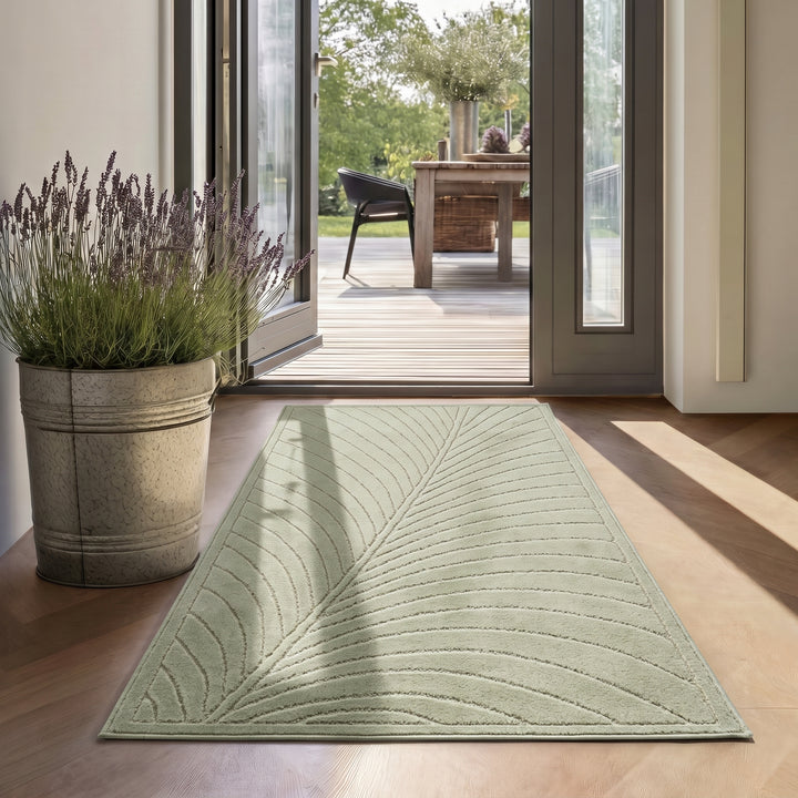 SIMPEX Kurzflor Teppich Wohnzimmer Schlafzimmer 3D Hoch-Tief-Effekt, Skandinavisch Boho Motiv, für Outdoor Bereich geeignet Terrassen oder im Balkon