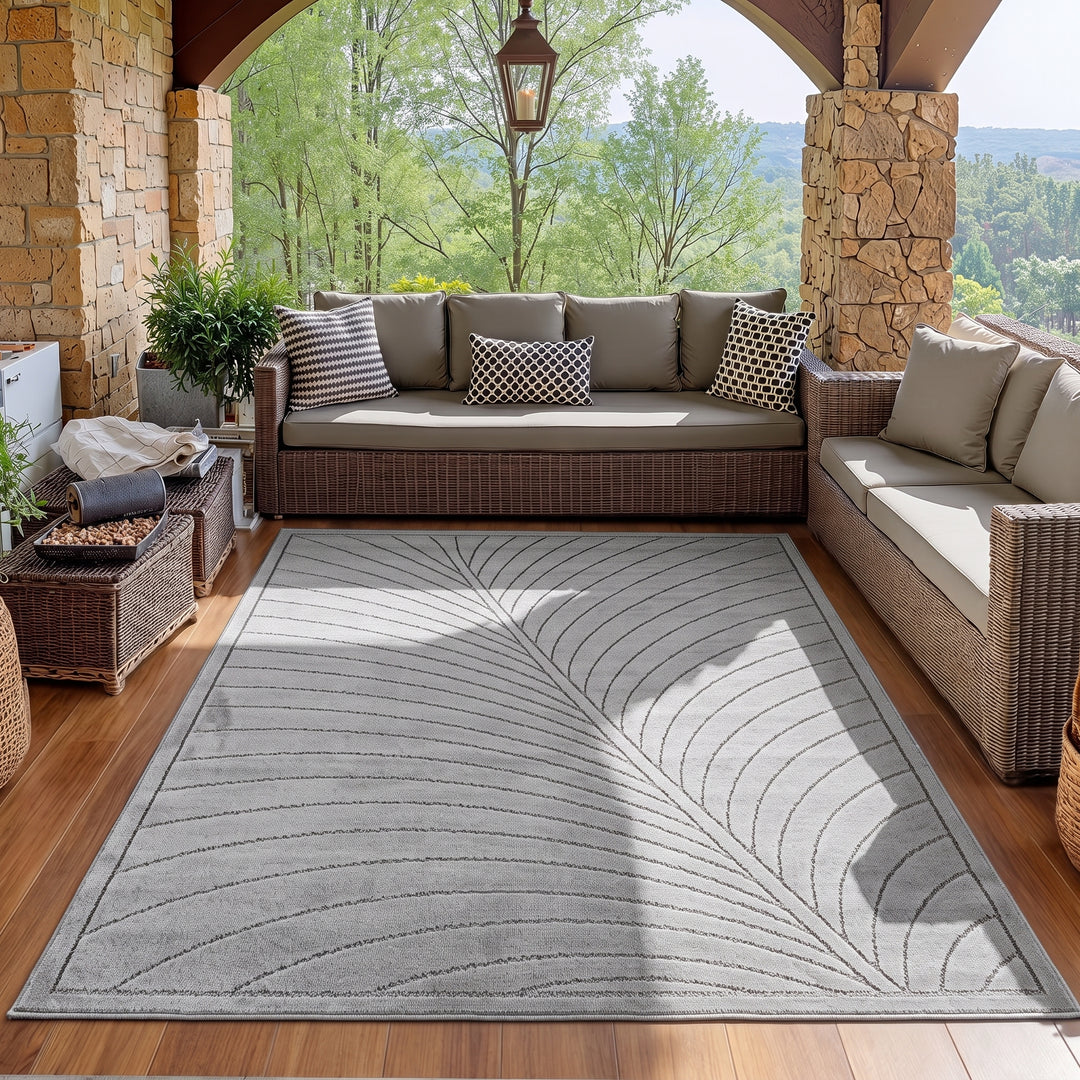 SIMPEX Kurzflor Teppich Wohnzimmer Schlafzimmer 3D Hoch-Tief-Effekt, Skandinavisch Boho Motiv, für Outdoor Bereich geeignet Terrassen oder im Balkon