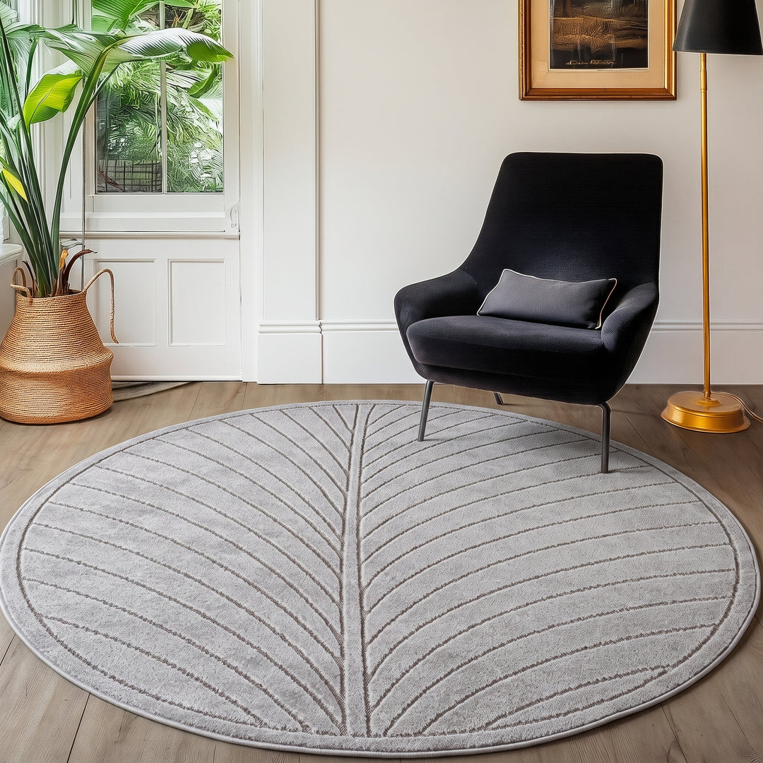 SIMPEX Kurzflor Teppich Wohnzimmer Schlafzimmer 3D Hoch-Tief-Effekt, Skandinavisch Boho Motiv, für Outdoor Bereich geeignet Terrassen oder im Balkon