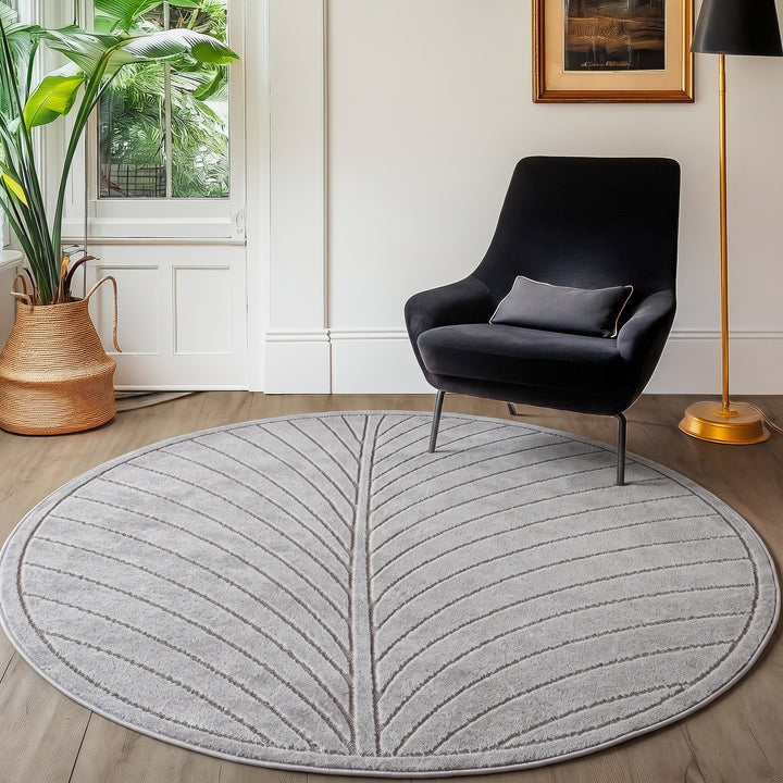SIMPEX Kurzflor Teppich Wohnzimmer Schlafzimmer 3D Hoch-Tief-Effekt, Skandinavisch Boho Motiv, für Outdoor Bereich geeignet Terrassen oder im Balkon