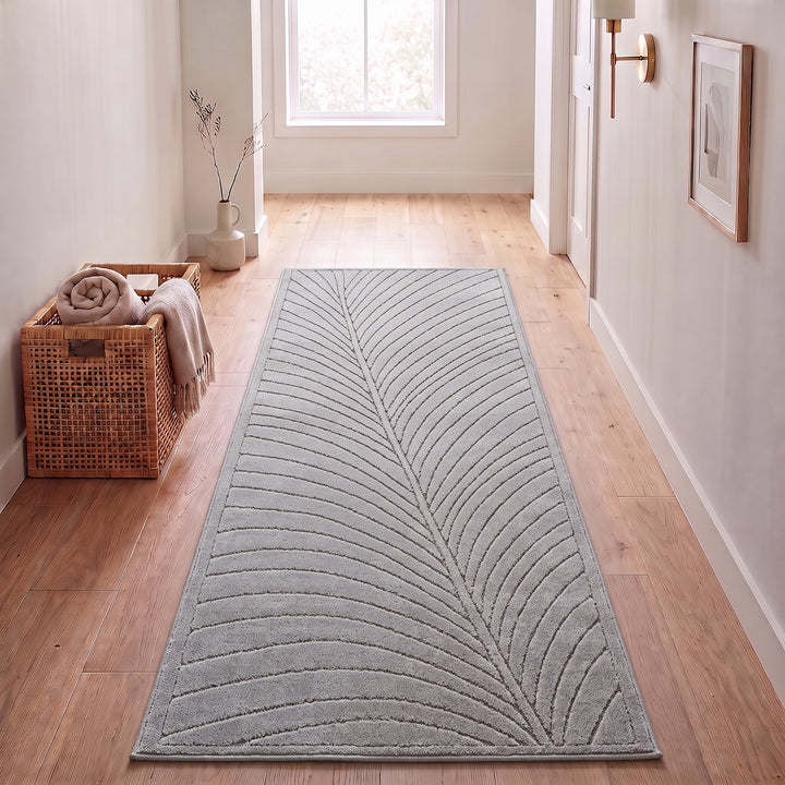 SIMPEX Kurzflor Teppich Wohnzimmer Schlafzimmer 3D Hoch-Tief-Effekt, Skandinavisch Boho Motiv, für Outdoor Bereich geeignet Terrassen oder im Balkon