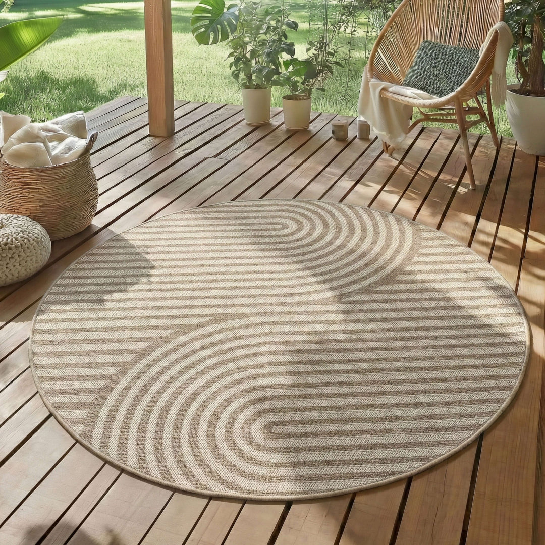 SIMPEX Outdoor Teppich Wetterfest Beige Küche, Balkon, Terrasse – Simpex24
