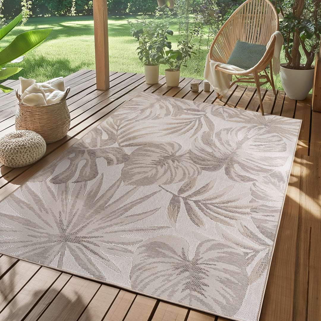 SIMPEX Outdoor Teppich Wetterfest Beige Küche, Balkon, Terrasse – Simpex24