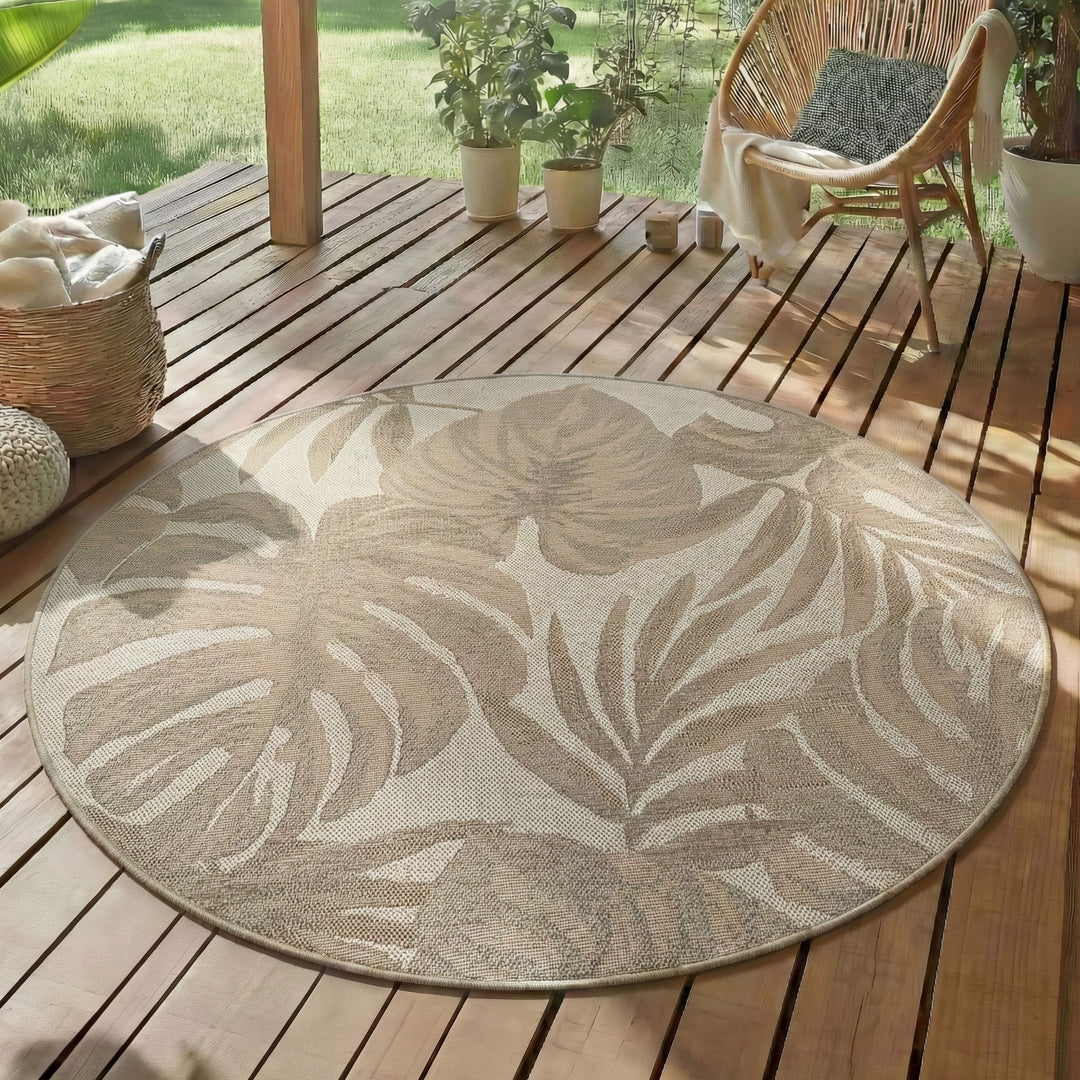 SIMPEX Outdoor Teppich Wetterfest Beige Küche, Balkon, Terrasse – Simpex24