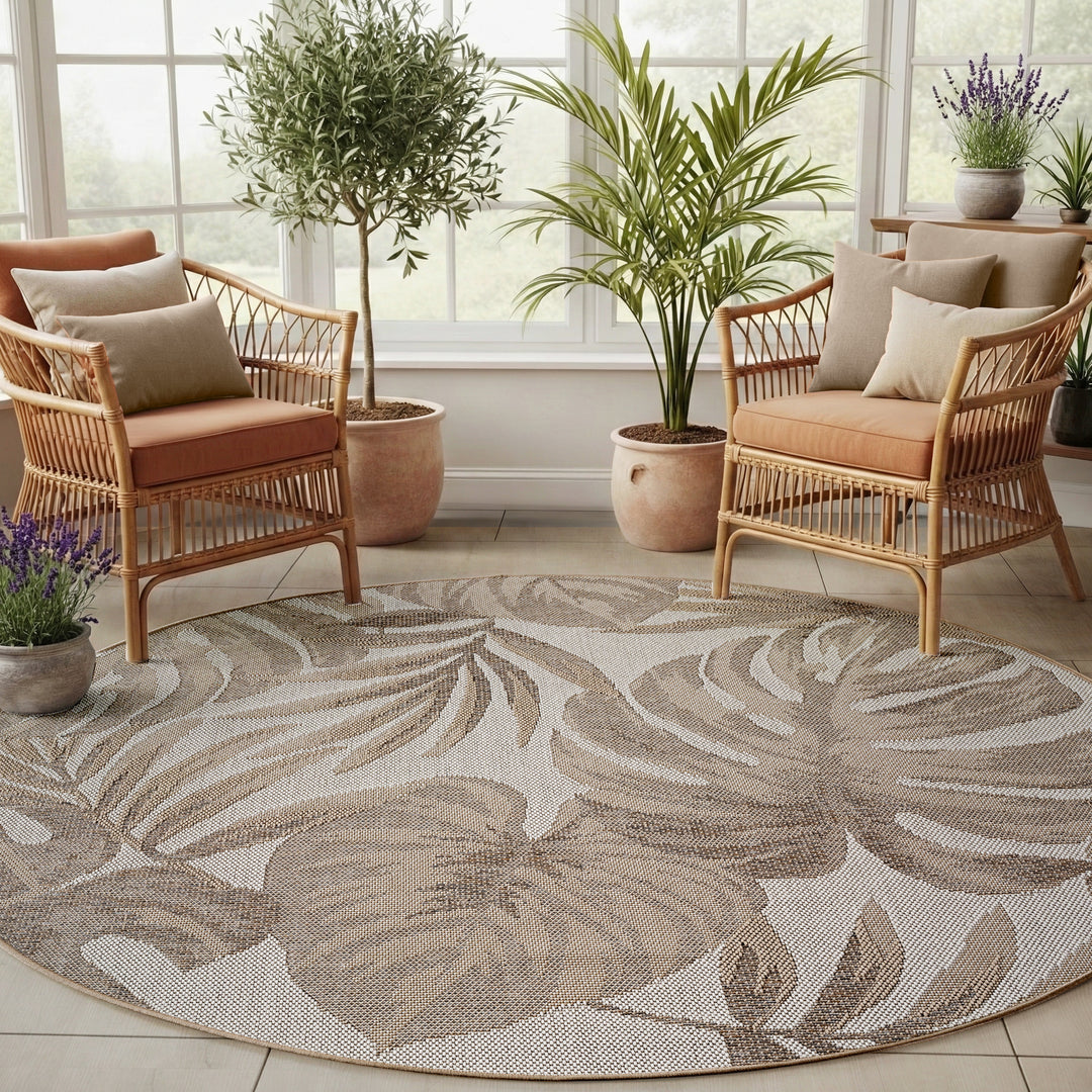 SIMPEX Outdoor Teppich Wetterfest Beige Küche, Balkon, Terrasse – Simpex24