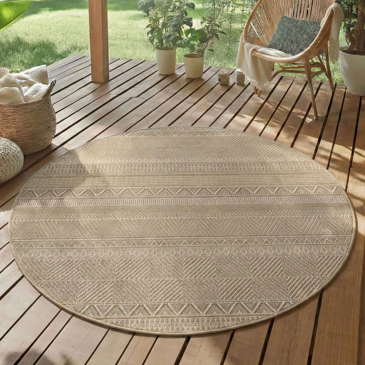 SIMPEX Outdoor Teppich Wetterfest Beige Küche, Balkon, Terrasse