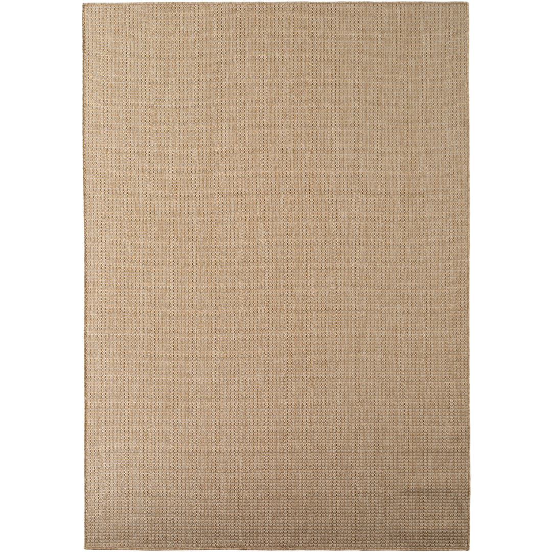 SIMPEX Outdoor Teppich Beige Balkon Terrasse Garten Wetterfest UV-beständig Teppich Einfarbig Flachgewebe Pflegeleicht Robust Modern