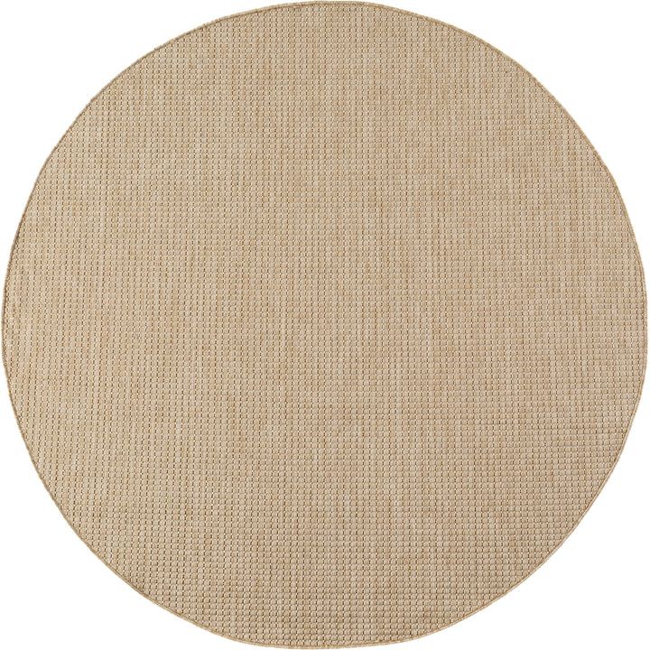 SIMPEX Outdoor Teppich Beige Balkon Terrasse Garten Wetterfest UV-beständig Teppich Einfarbig Flachgewebe Pflegeleicht Robust Modern