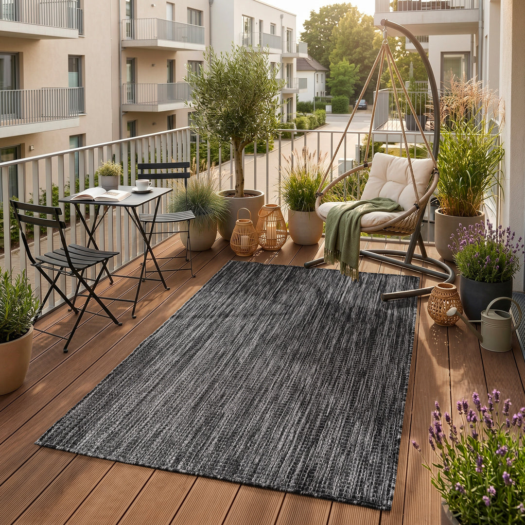 SIMPEX Outdoor Teppich Beige Balkon Terrasse Garten Wetterfest UV-beständig Teppich Einfarbig Flachgewebe Pflegeleicht Robust Modern