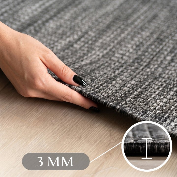 SIMPEX Outdoor Teppich Beige Balkon Terrasse Garten Wetterfest UV-beständig Teppich Einfarbig Flachgewebe Pflegeleicht Robust Modern