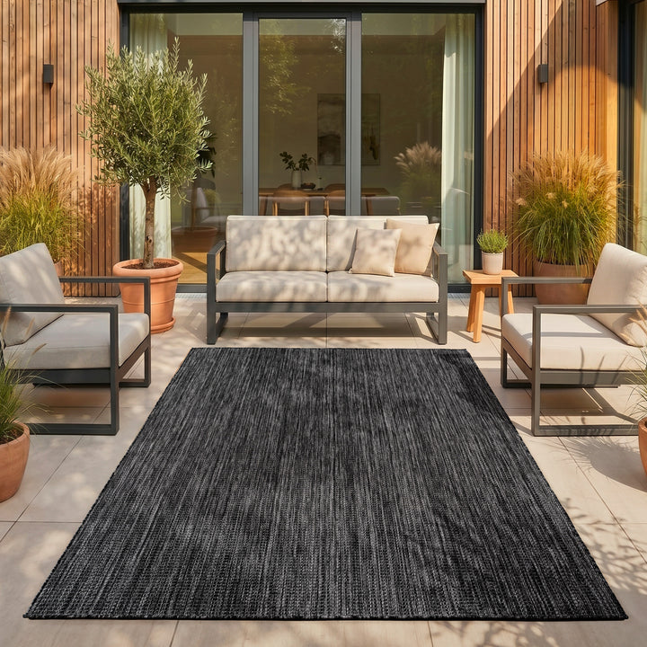 SIMPEX Outdoor Teppich Beige Balkon Terrasse Garten Wetterfest UV-beständig Teppich Einfarbig Flachgewebe Pflegeleicht Robust Modern