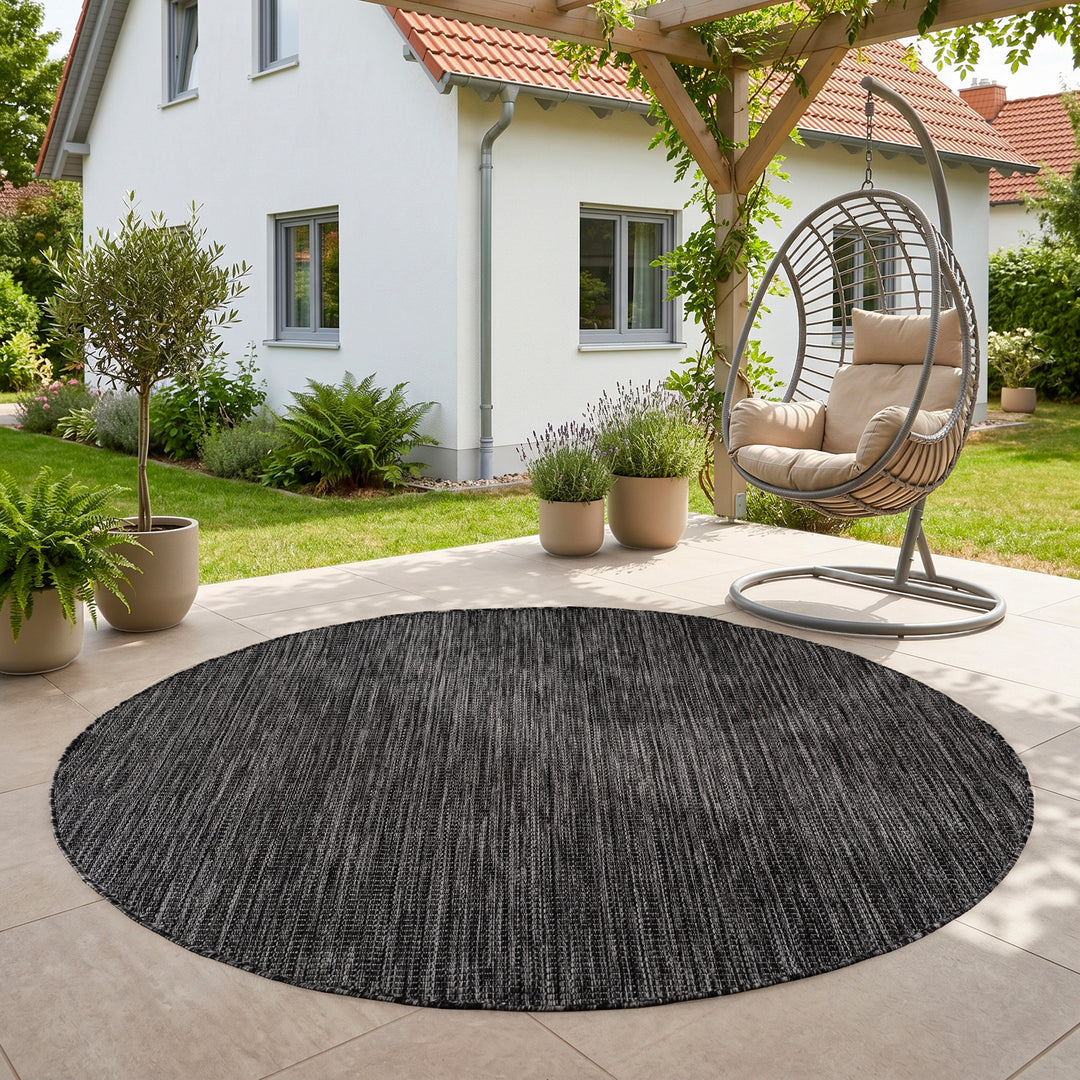 SIMPEX Outdoor Teppich Beige Balkon Terrasse Garten Wetterfest UV-beständig Teppich Einfarbig Flachgewebe Pflegeleicht Robust Modern