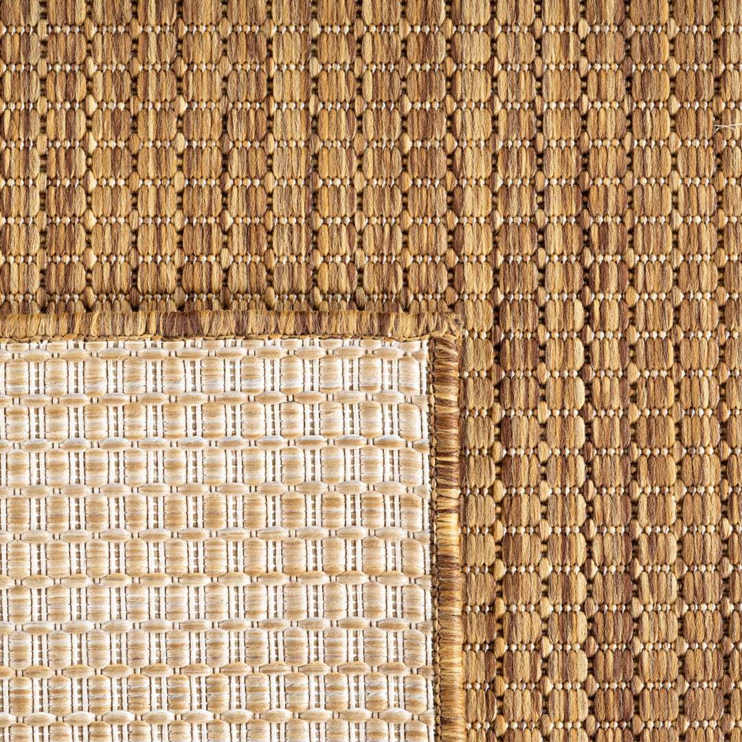 SIMPEX Outdoor Teppich Beige Balkon Terrasse Garten Wetterfest UV-beständig Teppich Einfarbig Flachgewebe Pflegeleicht Robust Modern