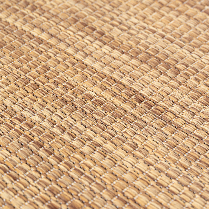 SIMPEX Outdoor Teppich Beige Balkon Terrasse Garten Wetterfest UV-beständig Teppich Einfarbig Flachgewebe Pflegeleicht Robust Modern