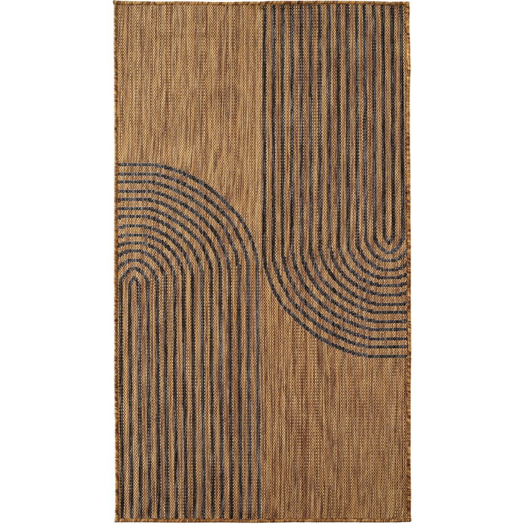 SIMPEX Outdoor Teppich Schwarz Natur Jute Optik Balkon Terrasse Garten Wetterfest UV-beständig Groß Boho Design Flachgewebe Pflegeleicht Robust Modern