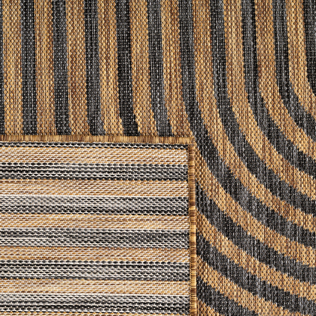 SIMPEX Outdoor Teppich Schwarz Natur Jute Optik Balkon Terrasse Garten Wetterfest UV-beständig Groß Boho Design Flachgewebe Pflegeleicht Robust Modern